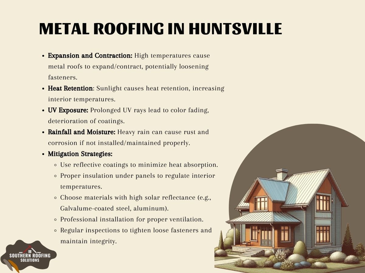 infographic illustration on metal roofing in Huntsville