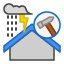 Emergency roof repair icon on a transparent background